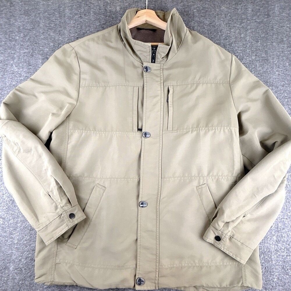Maritta Finland Utility Jacket Mens 44 XL EU56 Beige Lined Windbreaker Gorpcore
